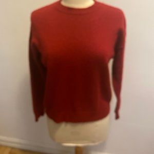 Red Moon red wool & cashmere long sleeve crew neck boxy sweater